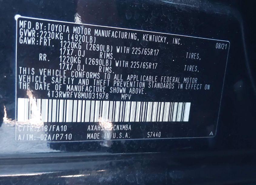 Photo 9 of 2021 Toyota Rav4 HYBRID XLE (VIN 4T3RWRFV8MU031978)