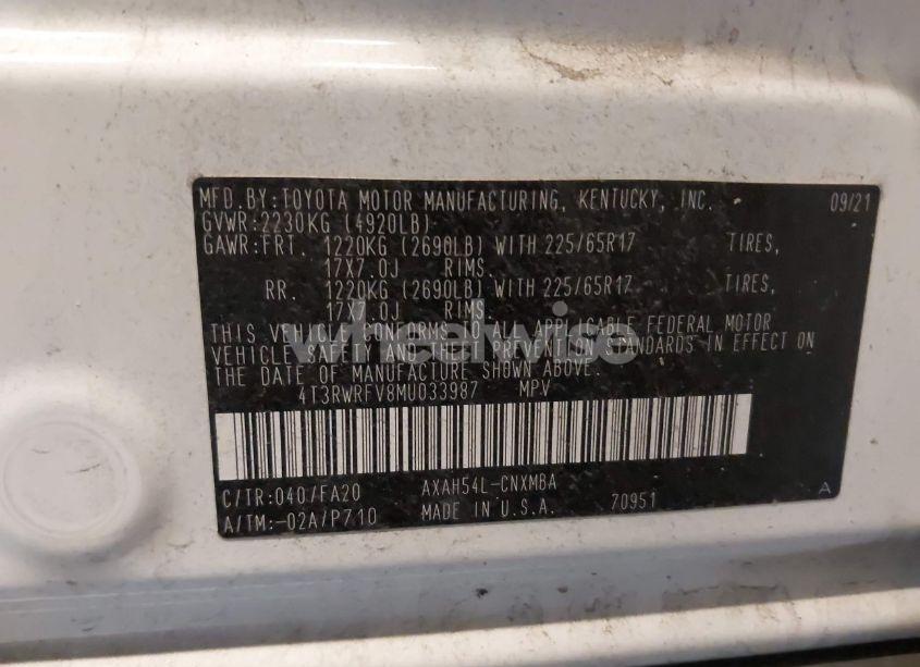 Photo 9 of 2021 Toyota Rav4 HYBRID XLE (VIN 4T3RWRFV8MU033987)