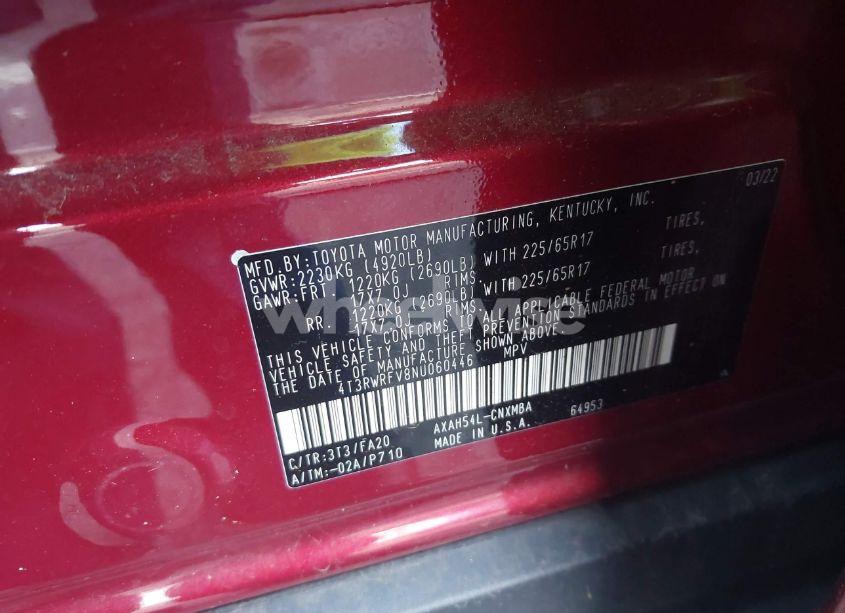 Photo 9 of 2022 Toyota Rav4 HYBRID XLE (VIN 4T3RWRFV8NU060446)