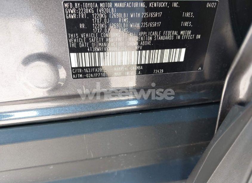 Photo 9 of 2022 Toyota Rav4 HYBRID XLE (VIN 4T3RWRFV8NU062309)