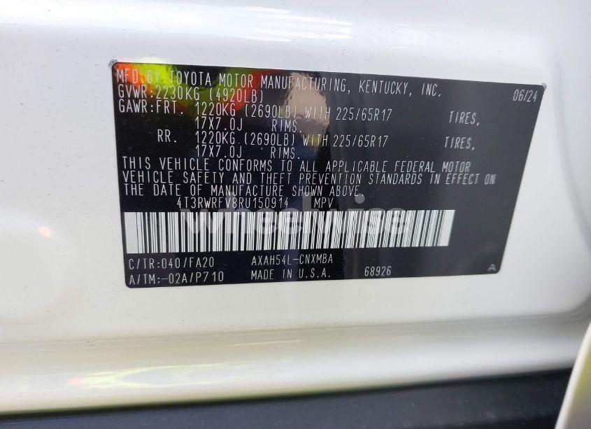 Photo 9 of 2024 Toyota Rav4 HYBRID XLE (VIN 4T3RWRFV8RU150914)