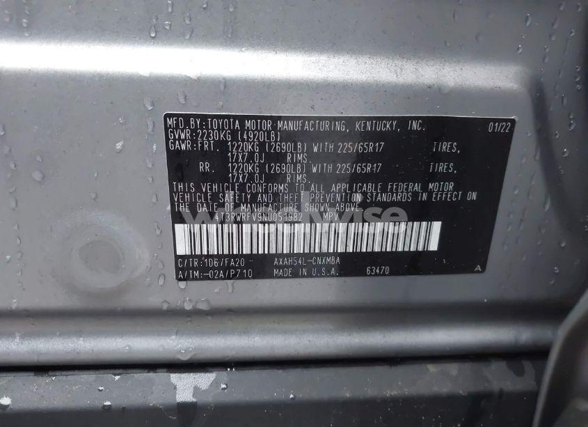 Photo 9 of 2022 Toyota Rav4 HYBRID XLE (VIN 4T3RWRFV9NU051982)