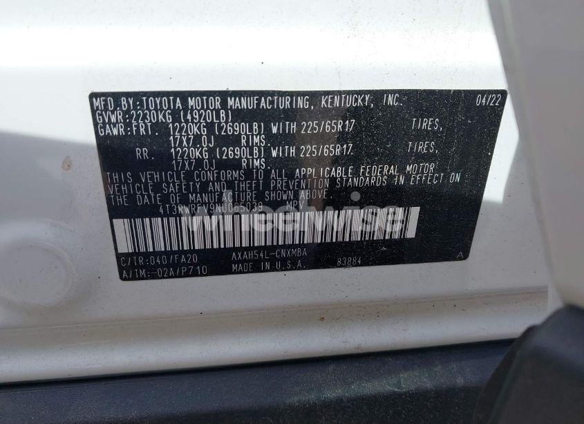 Photo 9 of 2022 Toyota Rav4 HYBRID XLE (VIN 4T3RWRFV9NU065039)