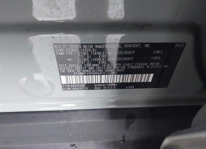 Photo 9 of 2023 Toyota Rav4 XLE HYBRID (VIN 4T3RWRFV9PU094821)