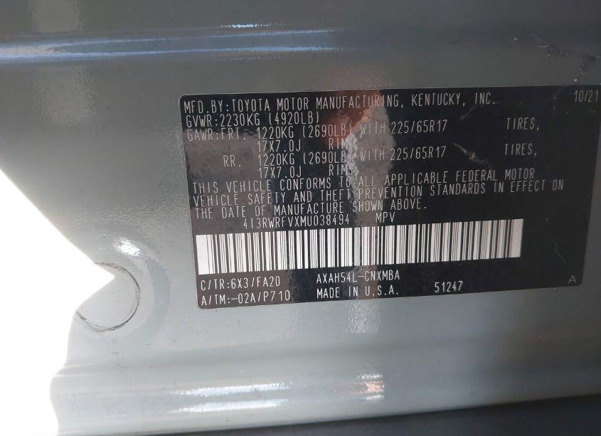 Photo 9 of 2021 Toyota Rav4 HYBRID XLE (VIN 4T3RWRFVXMU038494)