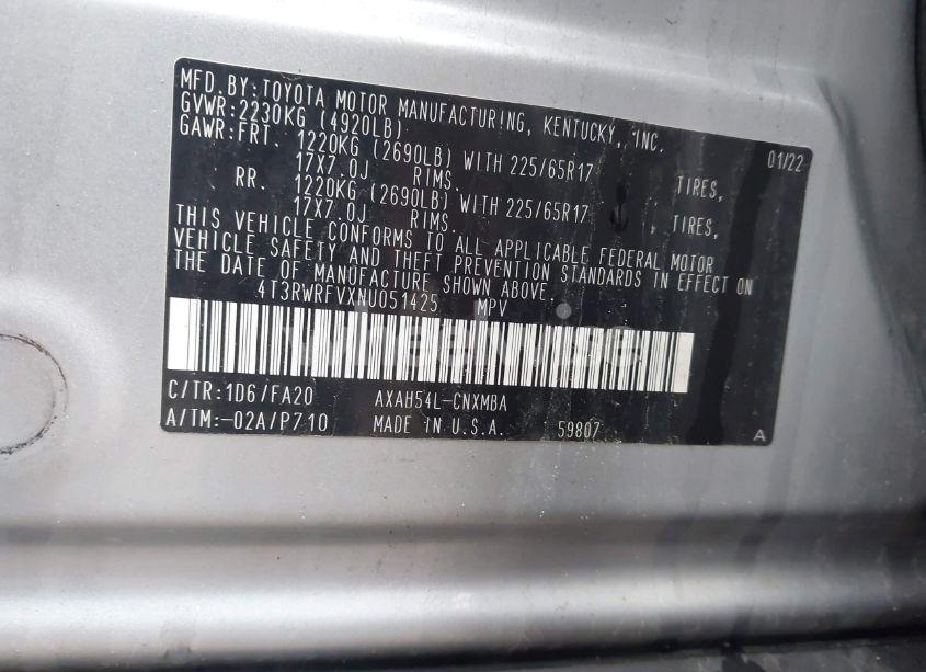 Photo 9 of 2022 Toyota Rav4 HYBRID XLE (VIN 4T3RWRFVXNU051425)