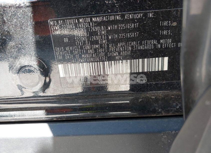 Photo 9 of 2022 Toyota Rav4 HYBRID XLE (VIN 4T3RWRFVXNU061162)