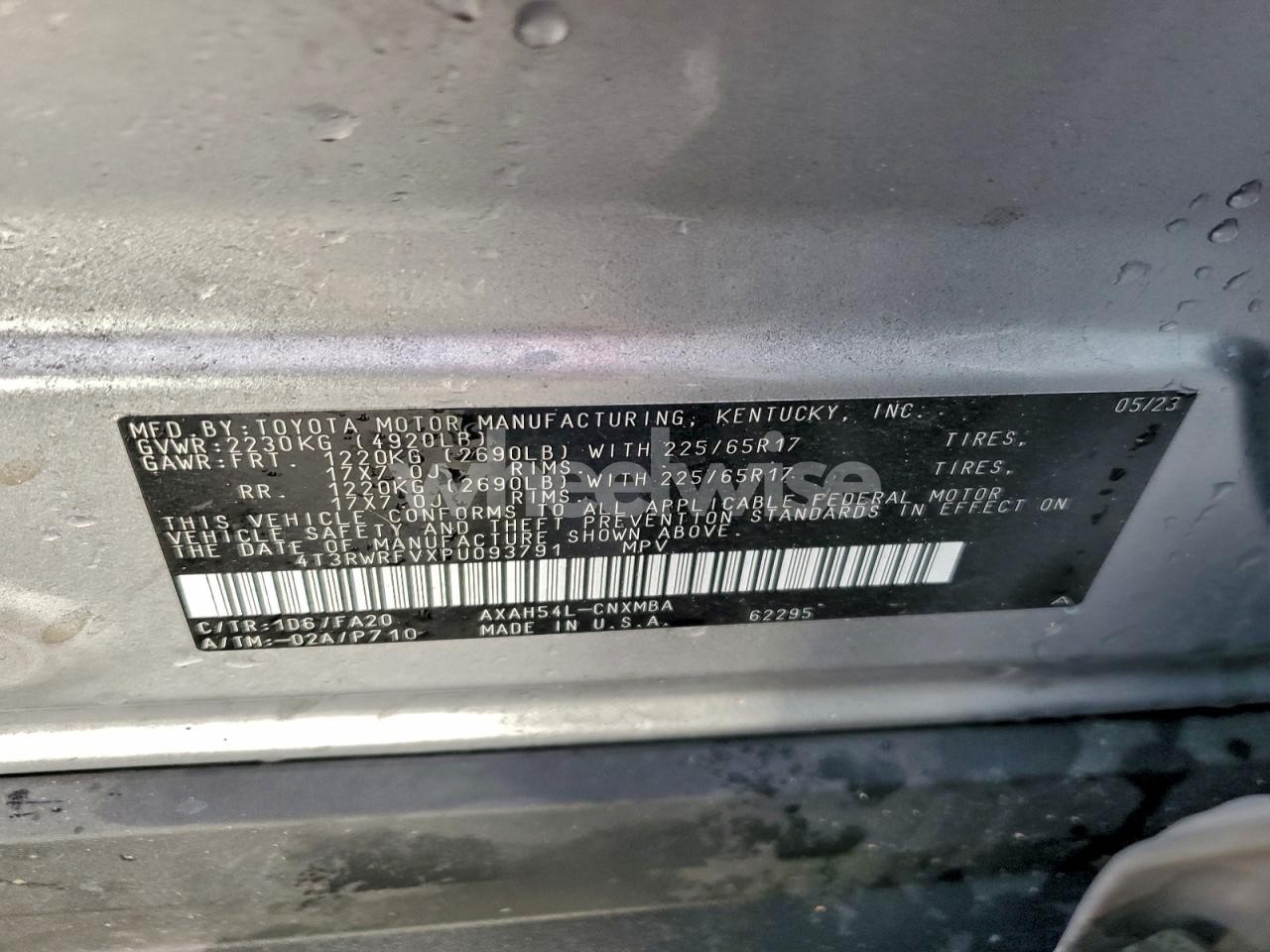 Photo 14 of 2023 TOYOTA RAV4 XLE (VIN 4T3RWRFVXPU093791)