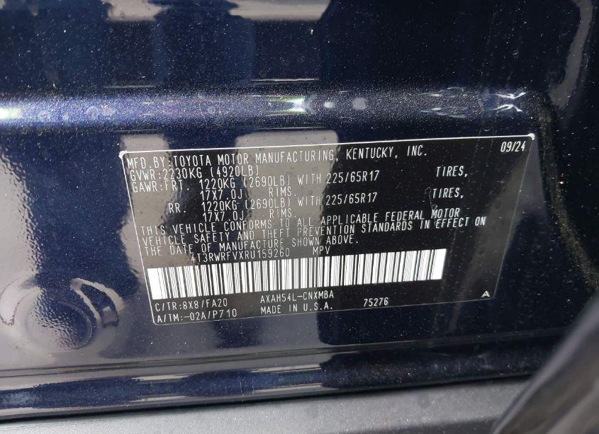 Photo 9 of 2024 Toyota Rav4 HYBRID XLE (VIN 4T3RWRFVXRU159260)