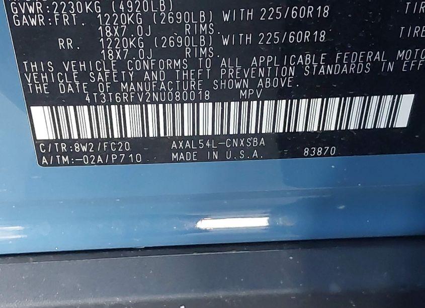 Photo 9 of 2022 Toyota Rav4 HYBRID SE (VIN 4T3T6RFV2NU080018)