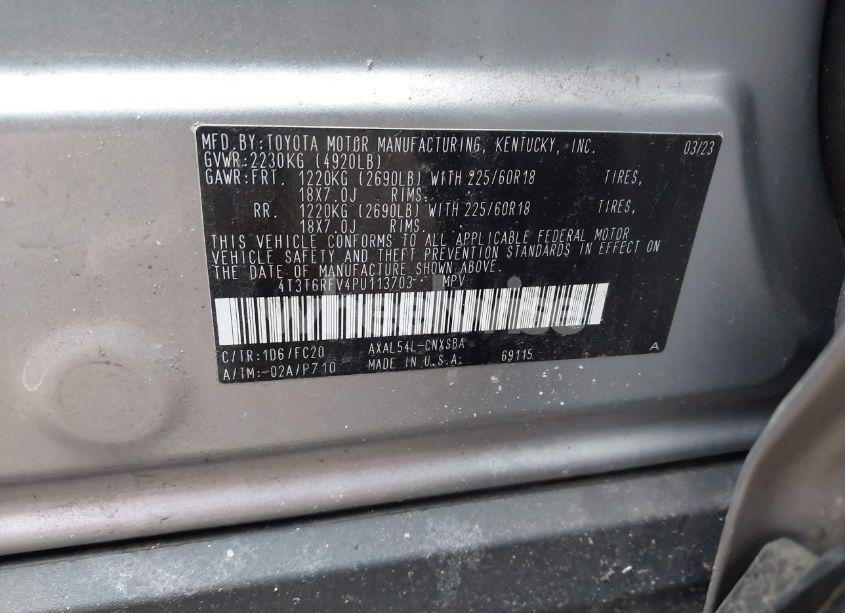 Photo 9 of 2023 Toyota Rav4 HYBRID SE (VIN 4T3T6RFV4PU113703)