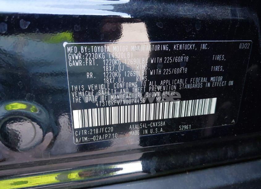 Photo 9 of 2022 Toyota Rav4 HYBRID SE (VIN 4T3T6RFV7NU074456)