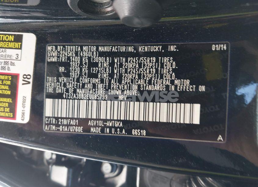 Photo 9 of 2014 Toyota Venza LE (VIN 4T3ZA3BB2EU085799)