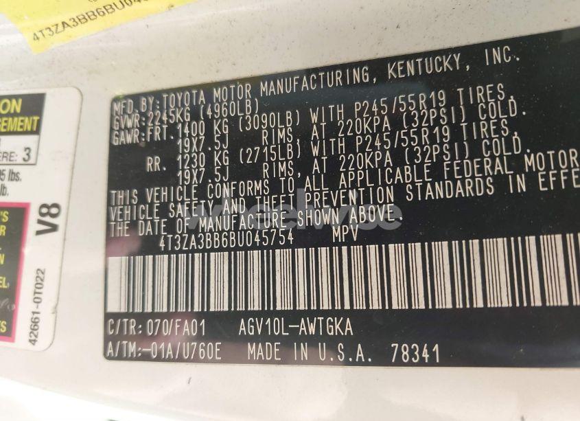 Photo 9 of 2011 Toyota Venza (VIN 4T3ZA3BB6BU045754)