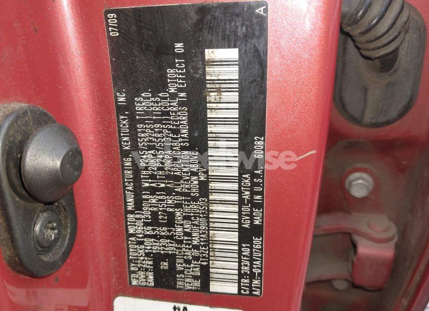 Photo 9 of 2009 Toyota Venza (VIN 4T3ZE11A39U013503)