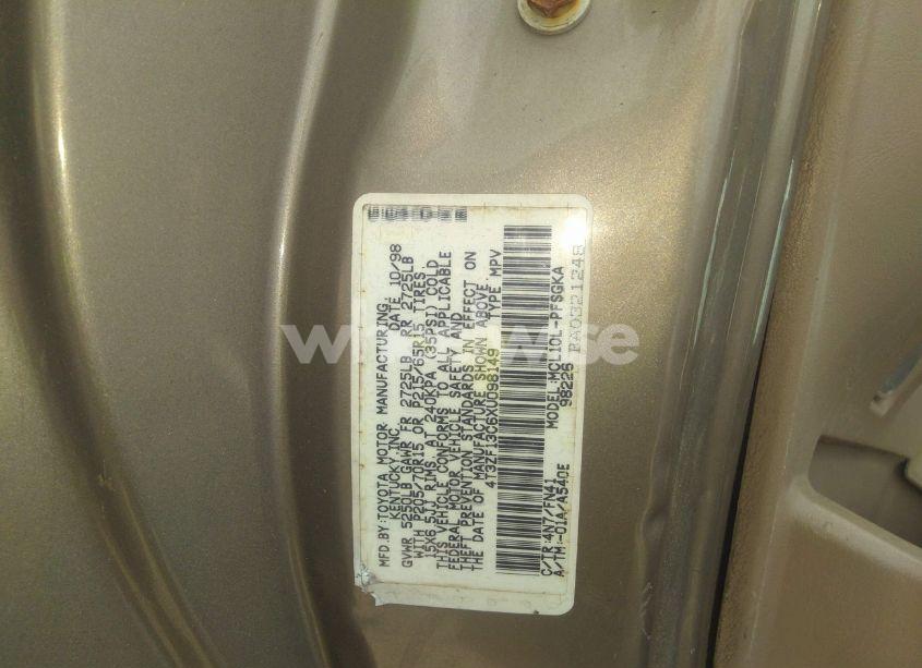 Photo 9 of 1999 Toyota Sienna LE (VIN 4T3ZF13C6XU098149)