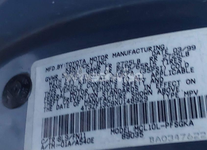 Photo 9 of 1999 Toyota Sienna LE (VIN 4T3ZF13C9XU148929)