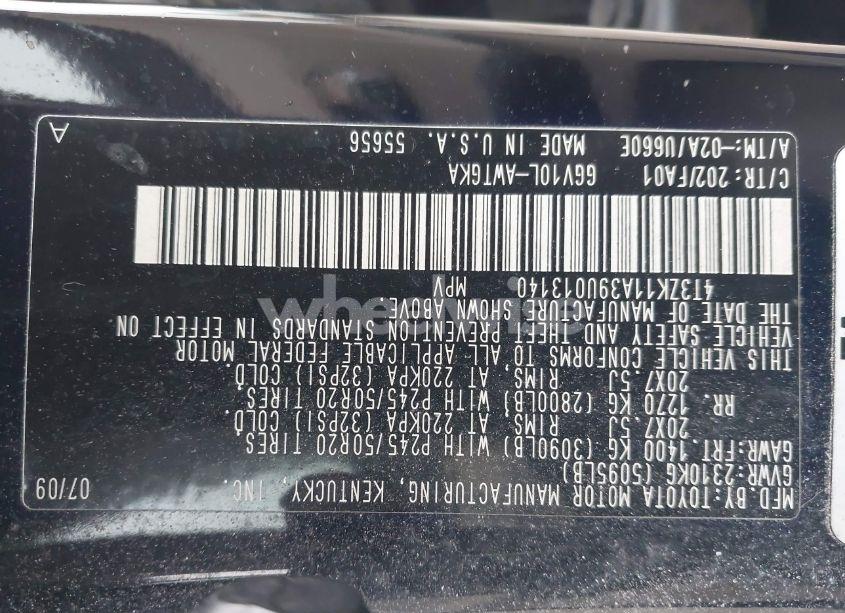 Photo 9 of 2009 Toyota Venza BASE V6 (VIN 4T3ZK11A39U013140)