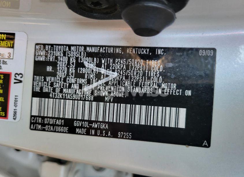 Photo 9 of 2009 Toyota Venza (VIN 4T3ZK11A59U017688)