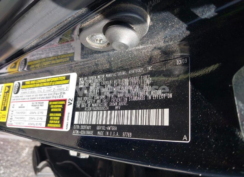 Photo 9 of 2009 Toyota Venza BASE V6 (VIN 4T3ZK11AX9U008534)