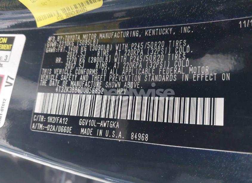 Photo 9 of 2013 Toyota Venza LE V6 (VIN 4T3ZK3BB6DU056852)