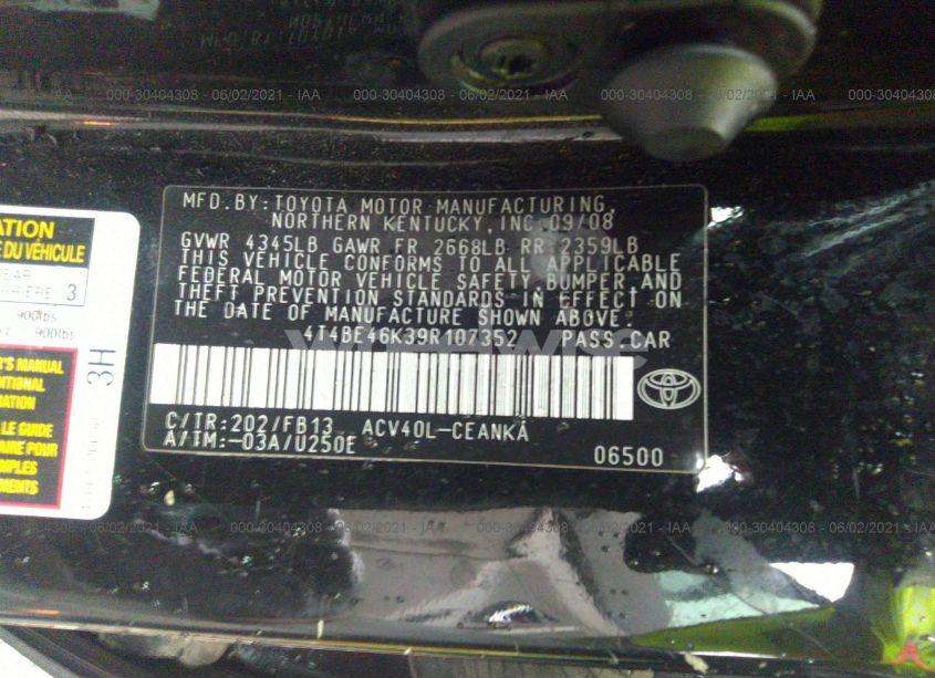 Photo 9 of 2009 Toyota Camry LE (VIN 4T4BE46K39R107352)