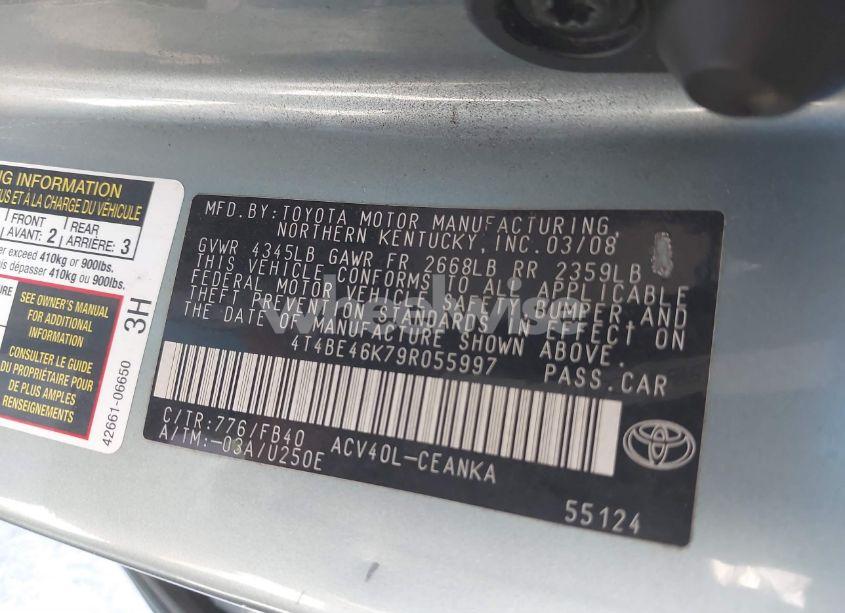 Photo 9 of 2009 Toyota Camry LE (VIN 4T4BE46K79R055997)