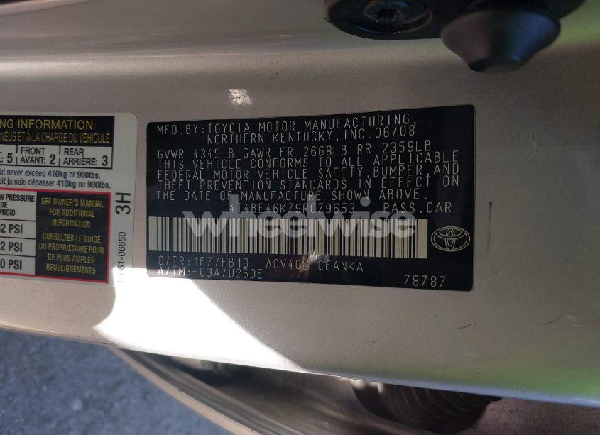 Photo 9 of 2009 Toyota Camry LE (VIN 4T4BE46K79R079653)