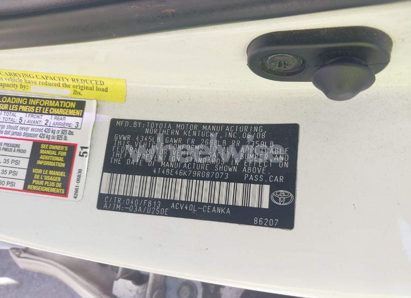 Photo 9 of 2009 Toyota Camry LE (VIN 4T4BE46K79R087073)