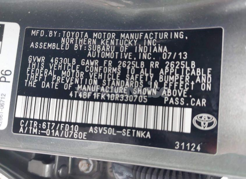 Photo 9 of 2013 Toyota Camry LE (VIN 4T4BF1FK1DR330705)