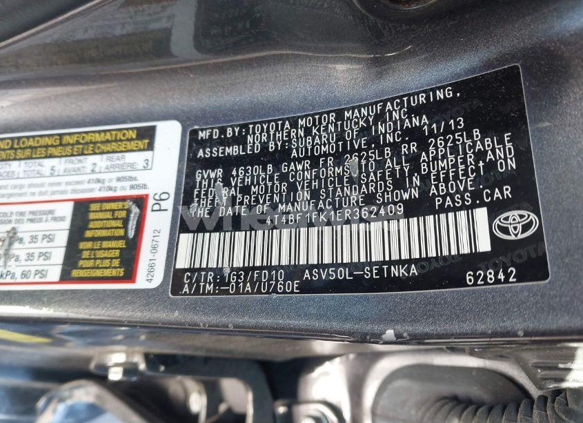 Photo 9 of 2014 Toyota Camry LE (VIN 4T4BF1FK1ER362409)