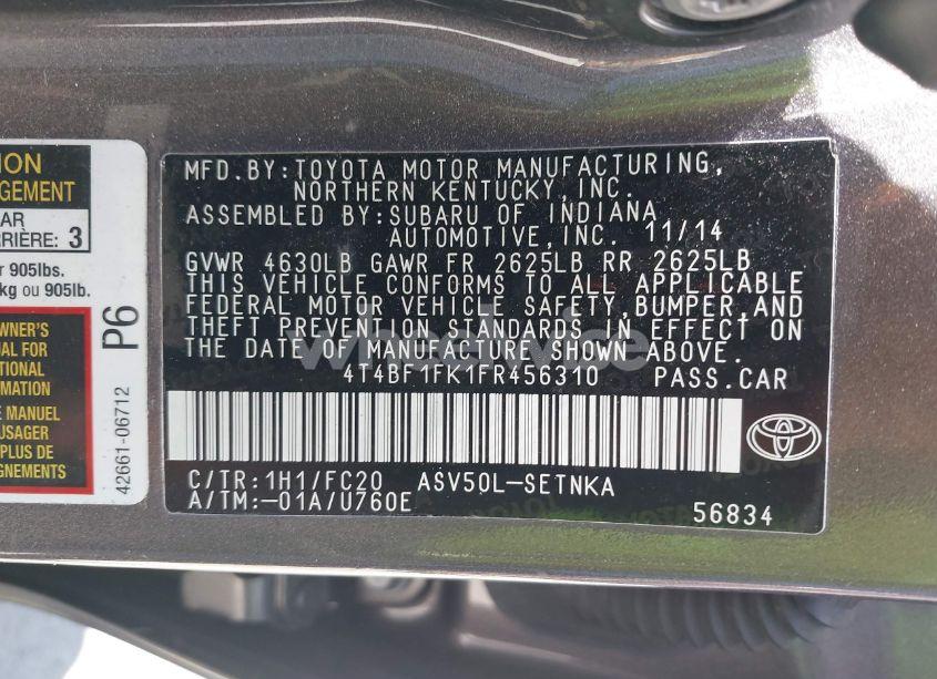 Photo 9 of 2015 Toyota Camry LE (VIN 4T4BF1FK1FR456310)