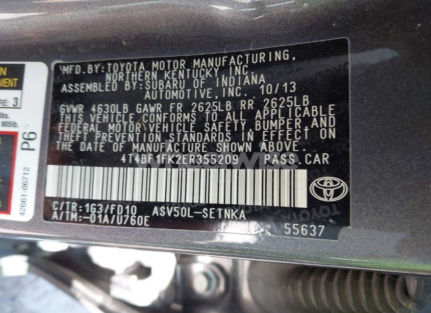 Photo 9 of 2014 Toyota Camry LE (VIN 4T4BF1FK2ER355209)