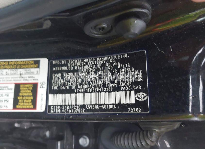 Photo 9 of 2015 Toyota Camry LE (VIN 4T4BF1FK3FR473237)