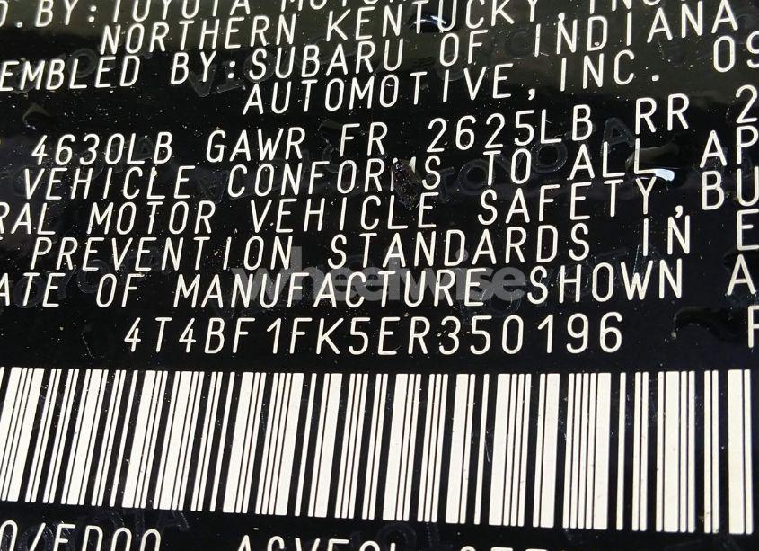 Photo 9 of 2014 Toyota Camry LE (VIN 4T4BF1FK5ER350196)