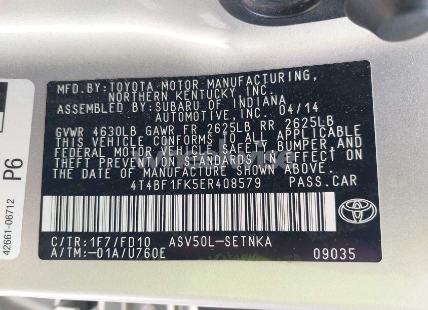 Photo 9 of 2014 Toyota Camry LE (VIN 4T4BF1FK5ER408579)