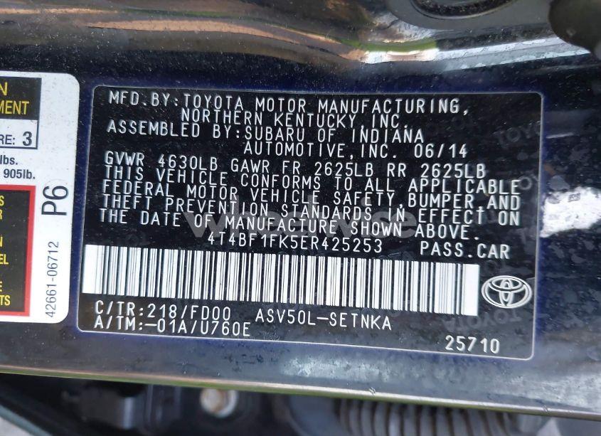 Photo 9 of 2014 Toyota Camry LE (VIN 4T4BF1FK5ER425253)