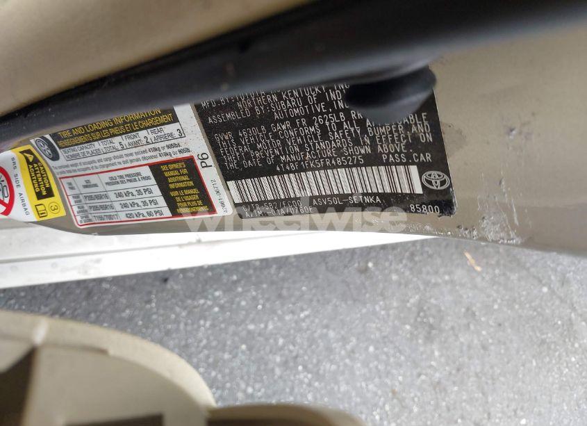 Photo 9 of 2015 Toyota Camry LE (VIN 4T4BF1FK5FR485275)