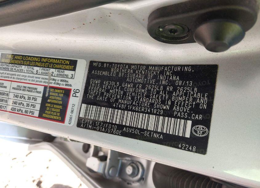 Photo 9 of 2014 Toyota Camry LE (VIN 4T4BF1FK6ER341829)