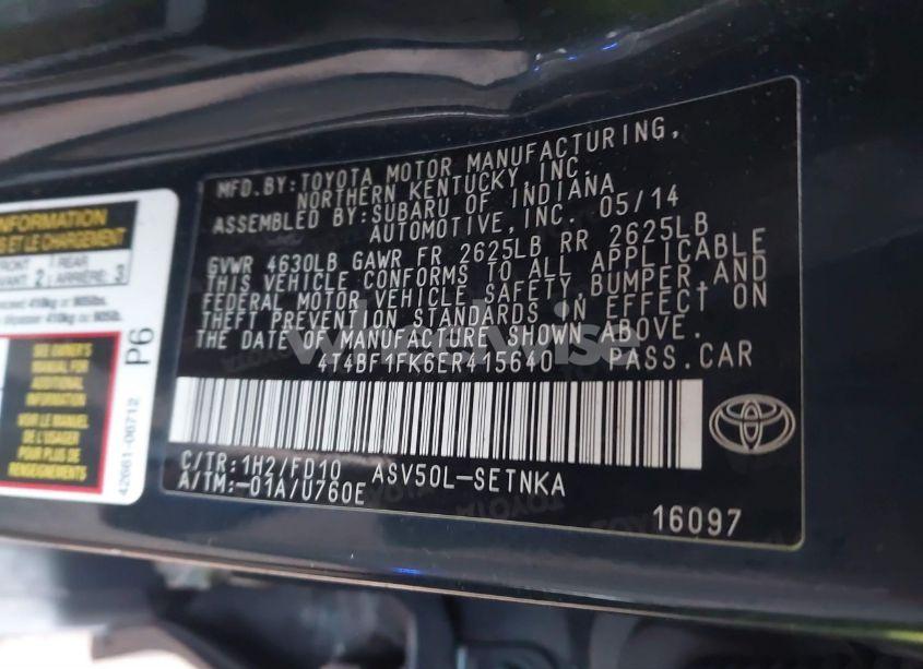 Photo 9 of 2014 Toyota Camry LE (VIN 4T4BF1FK6ER415640)