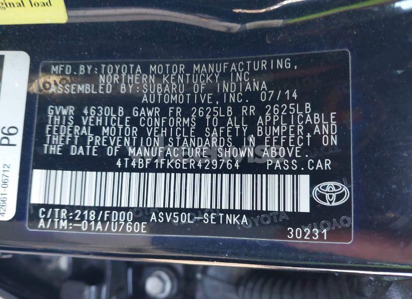 Photo 9 of 2014 Toyota Camry LE (VIN 4T4BF1FK6ER429764)