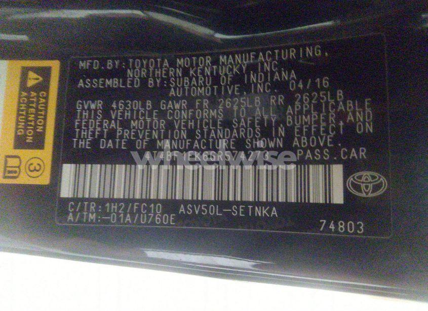 Photo 9 of 2016 Toyota Camry LE (VIN 4T4BF1FK6GR574273)