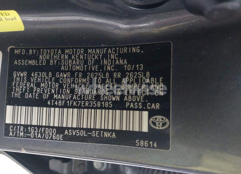 Photo 9 of 2014 Toyota Camry LE (VIN 4T4BF1FK7ER358185)