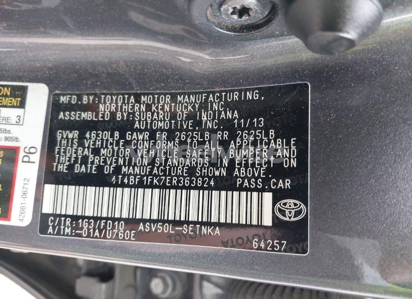 Photo 9 of 2014 Toyota Camry LE (VIN 4T4BF1FK7ER363824)