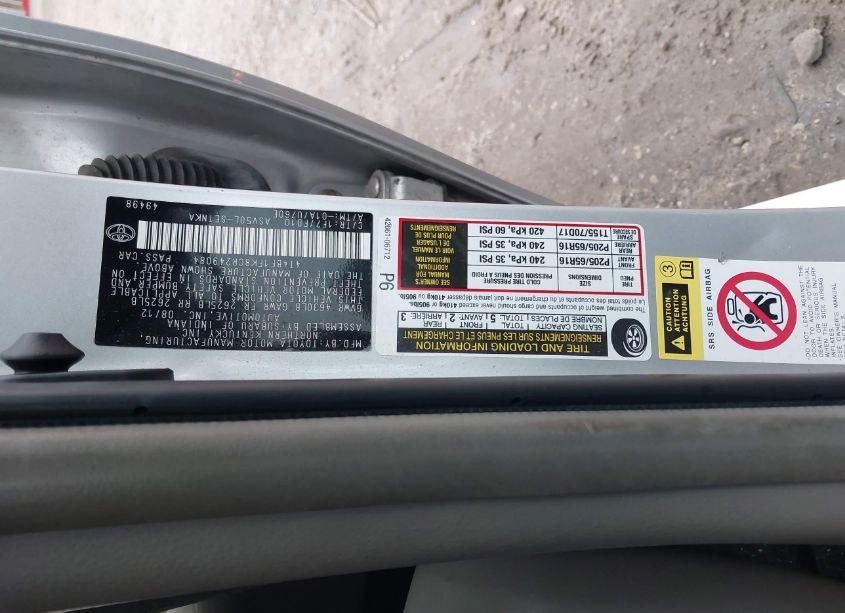 Photo 9 of 2012 Toyota Camry LE (VIN 4T4BF1FK8CR249084)