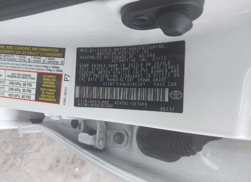 Photo 9 of 2013 Toyota Camry XLE (VIN 4T4BF1FK8DR286301)