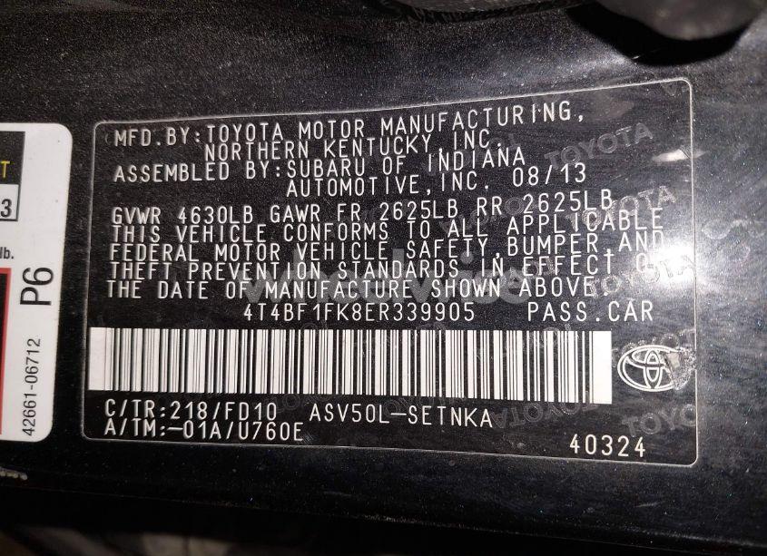 Photo 9 of 2014 Toyota Camry LE (VIN 4T4BF1FK8ER339905)