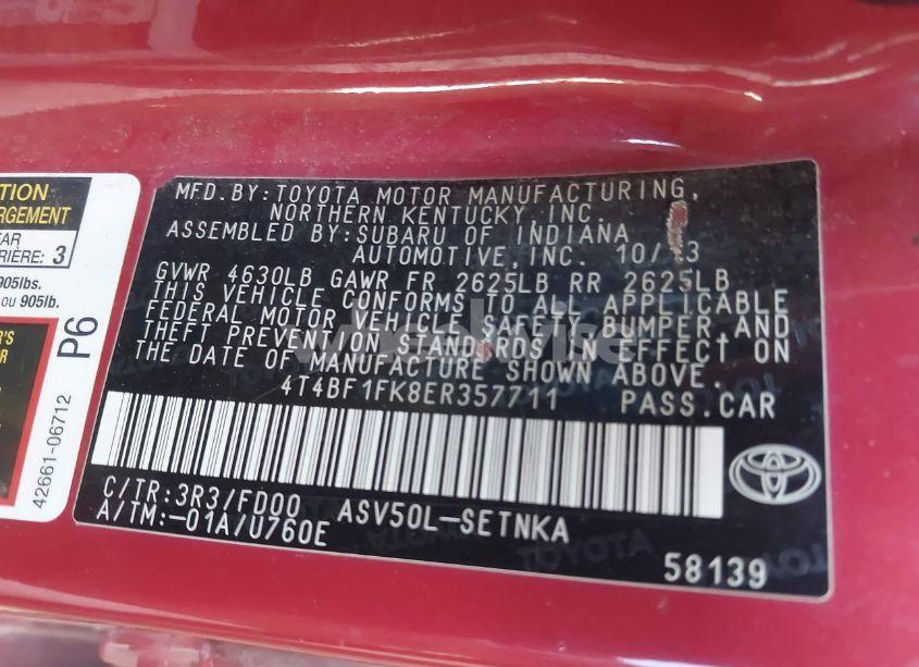 Photo 9 of 2014 Toyota Camry LE (VIN 4T4BF1FK8ER357711)