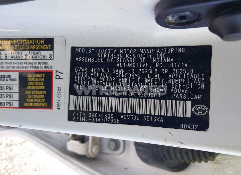 Photo 9 of 2014 Toyota Camry XLE (VIN 4T4BF1FK8ER380003)