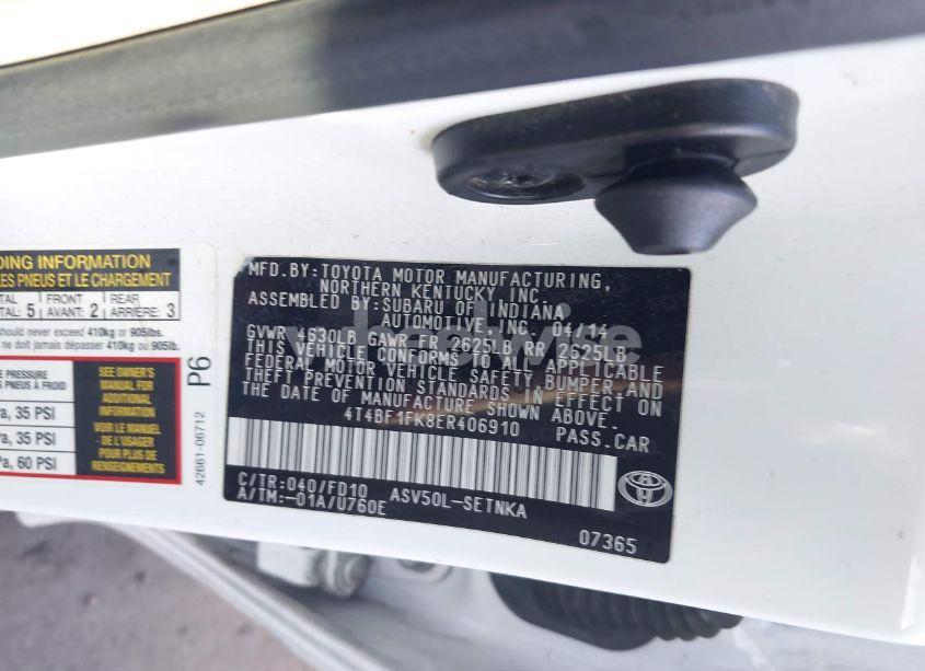 Photo 9 of 2014 Toyota Camry LE (VIN 4T4BF1FK8ER406910)